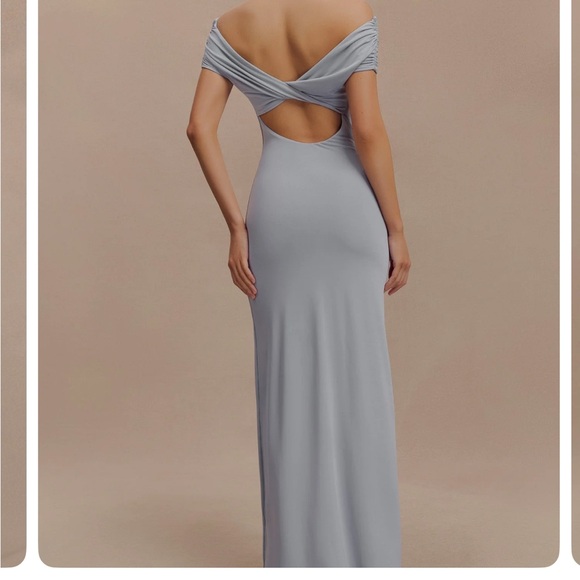 Meshki Off-Shoulder Maxi Dress in Light Blue - Picture 2 of 3